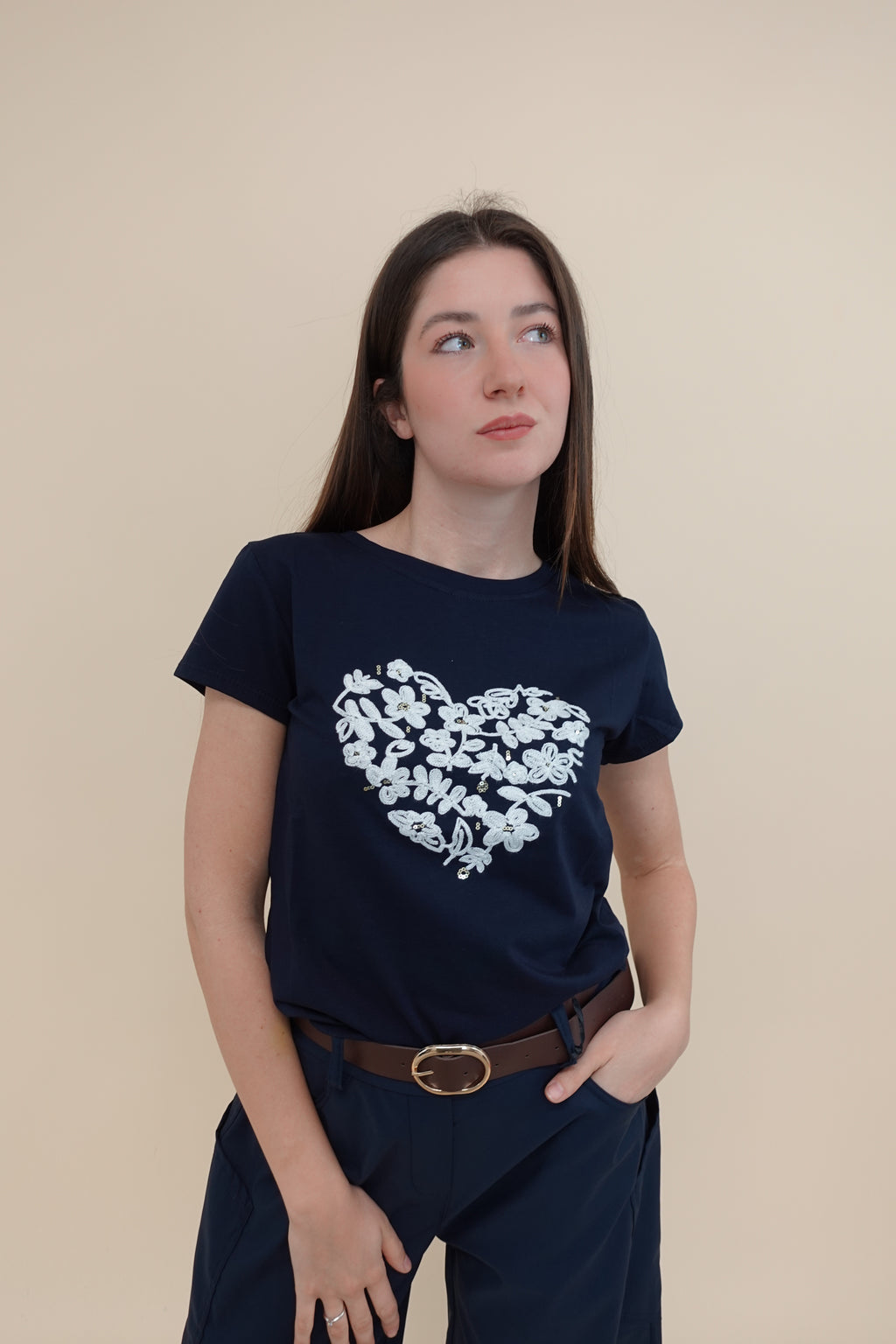 T-shirt Flower Blu