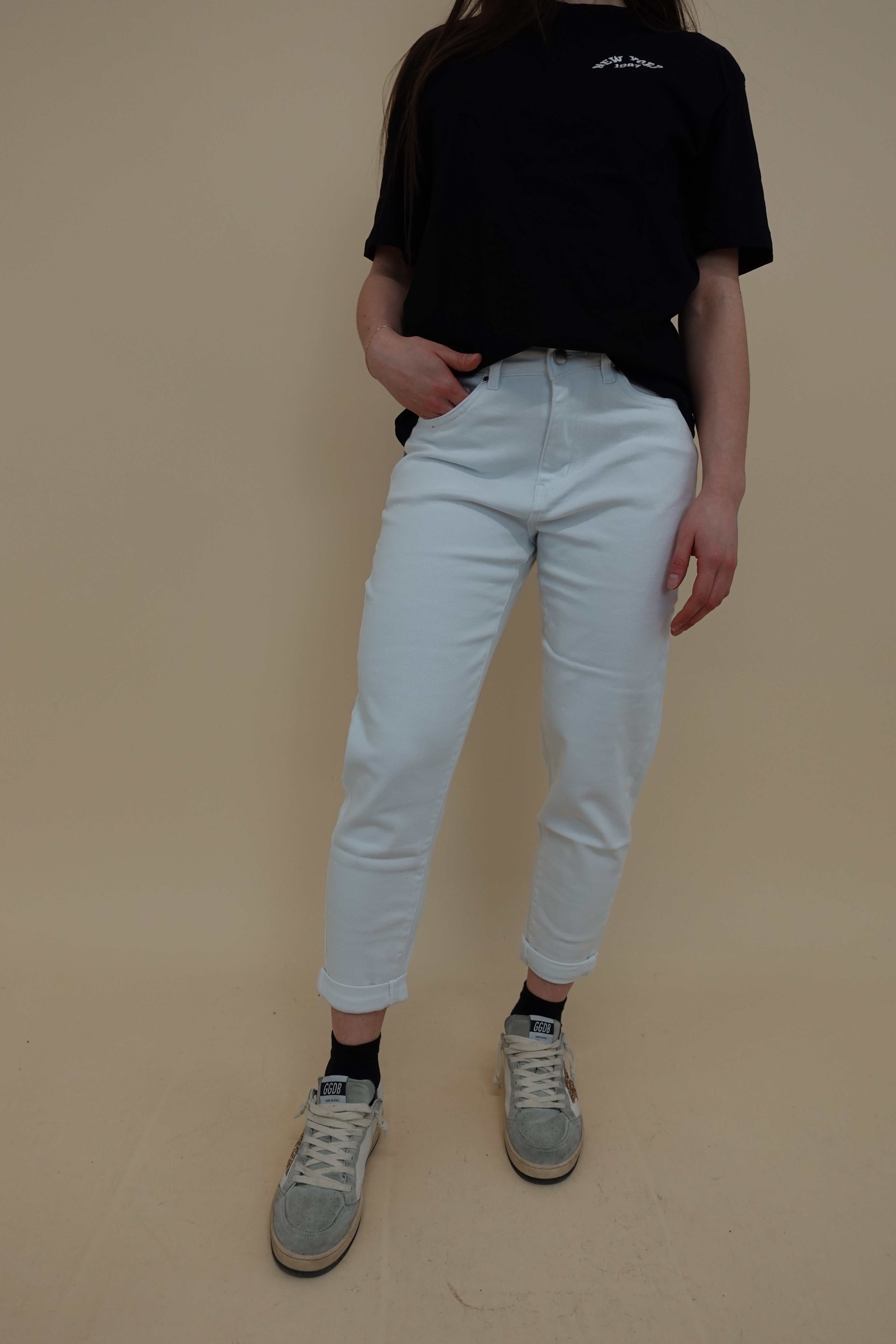Jeans Momfit Bianco