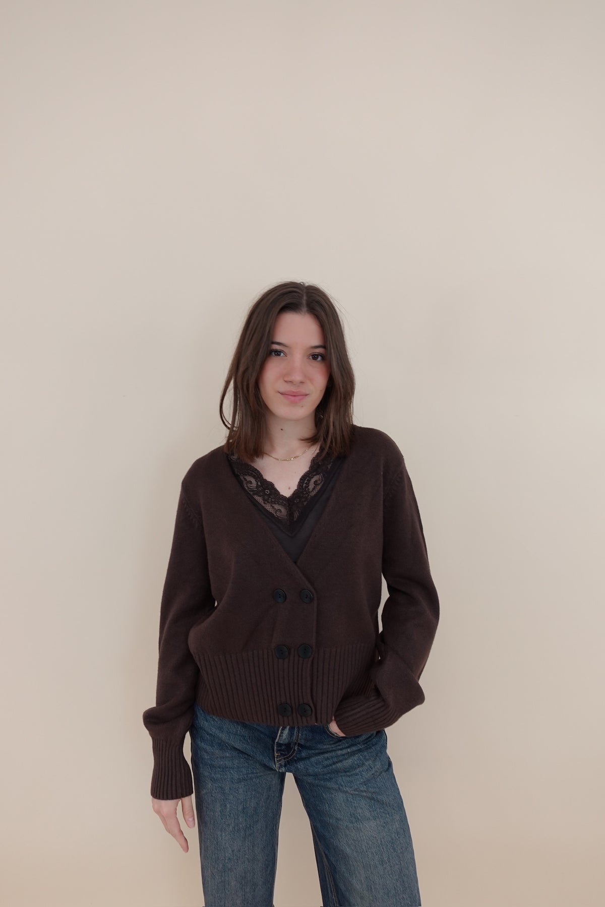 Cardigan Teresa Marrone