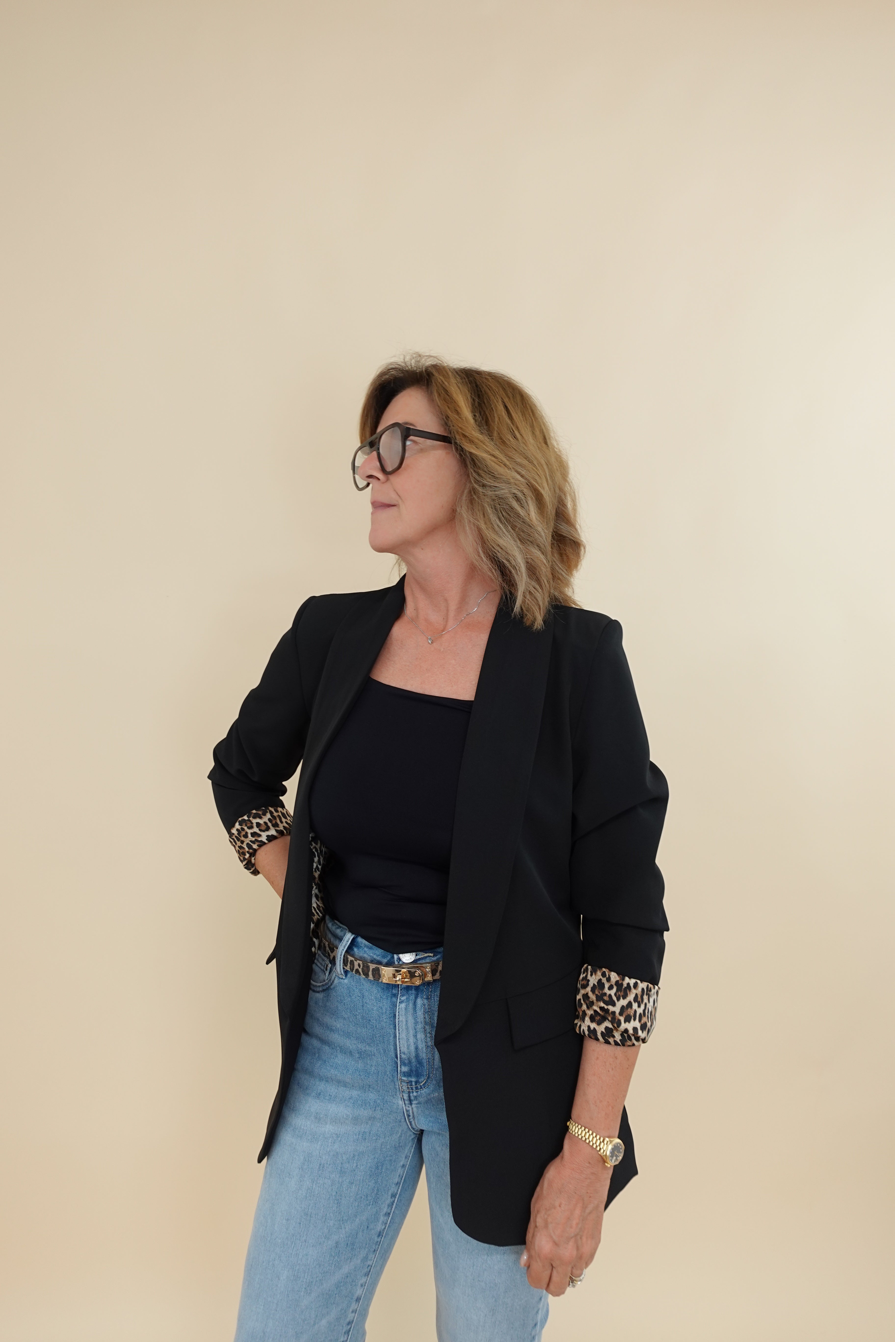Giacca Leopard black