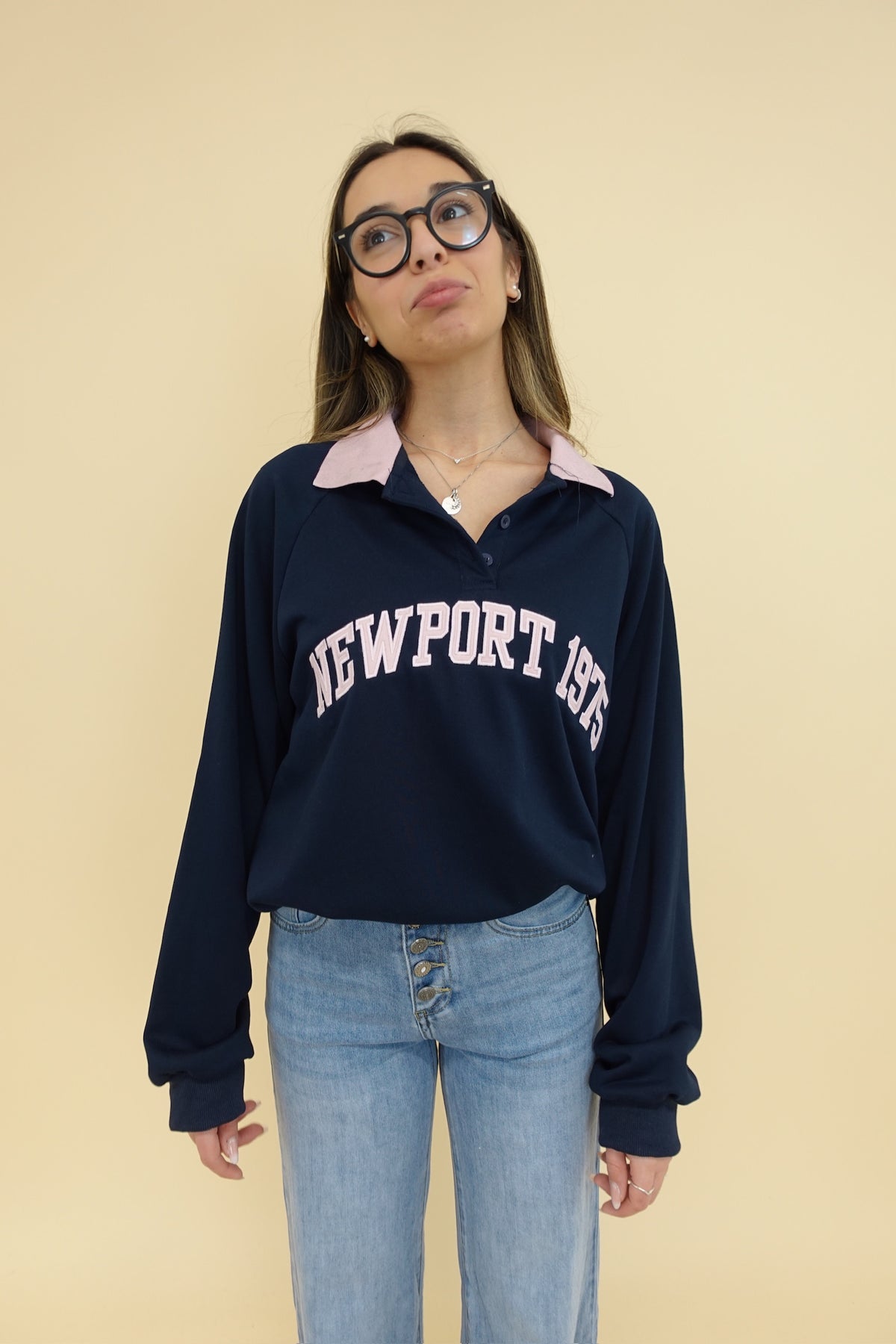 Felpa Newport Blu e Rosa