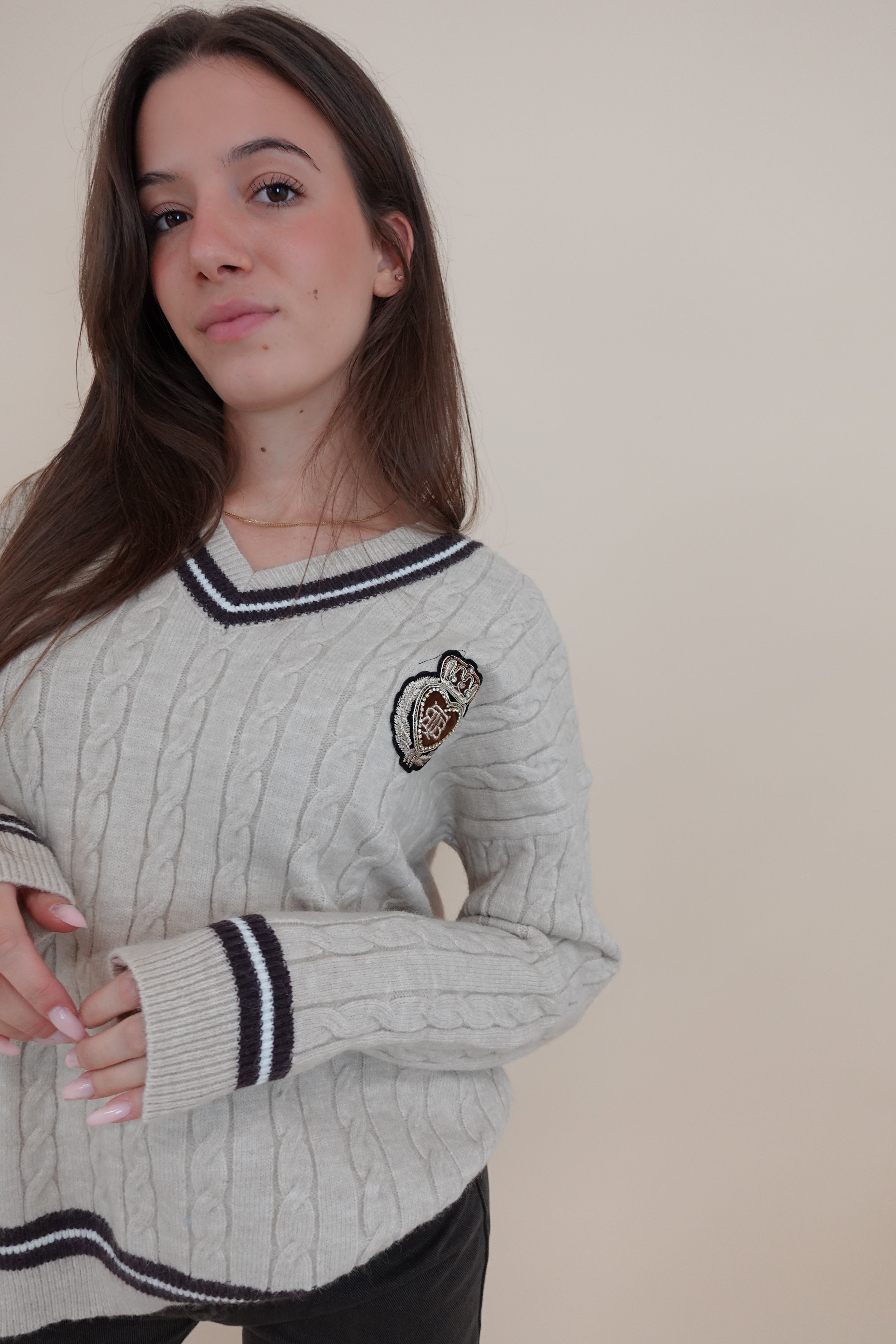 Maglione college beige