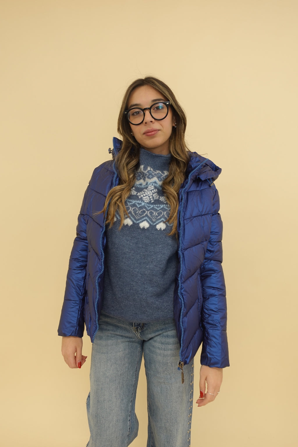 Piumino Blu Elettrico