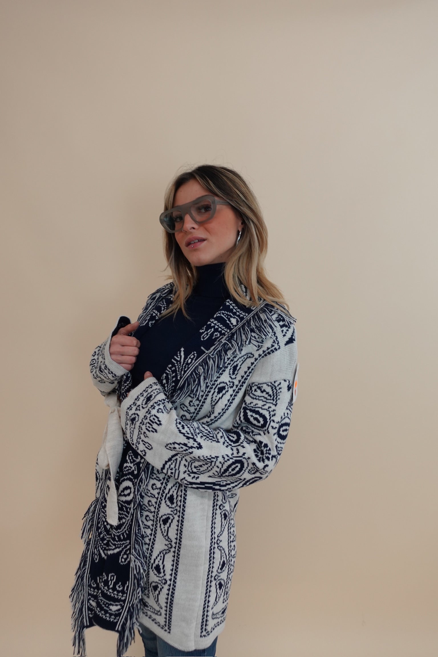 Cardigan Bandana Blu