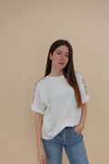 T-shirt Paiettes Bianco