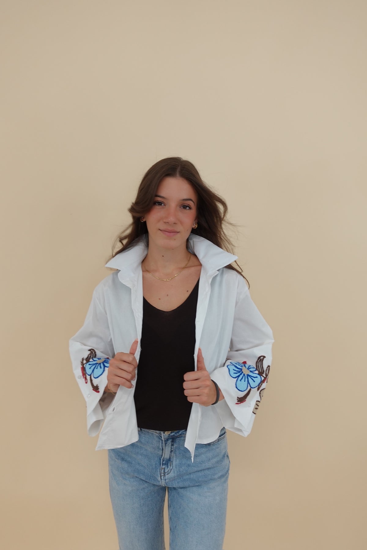 Camicia Ricamo Bianca