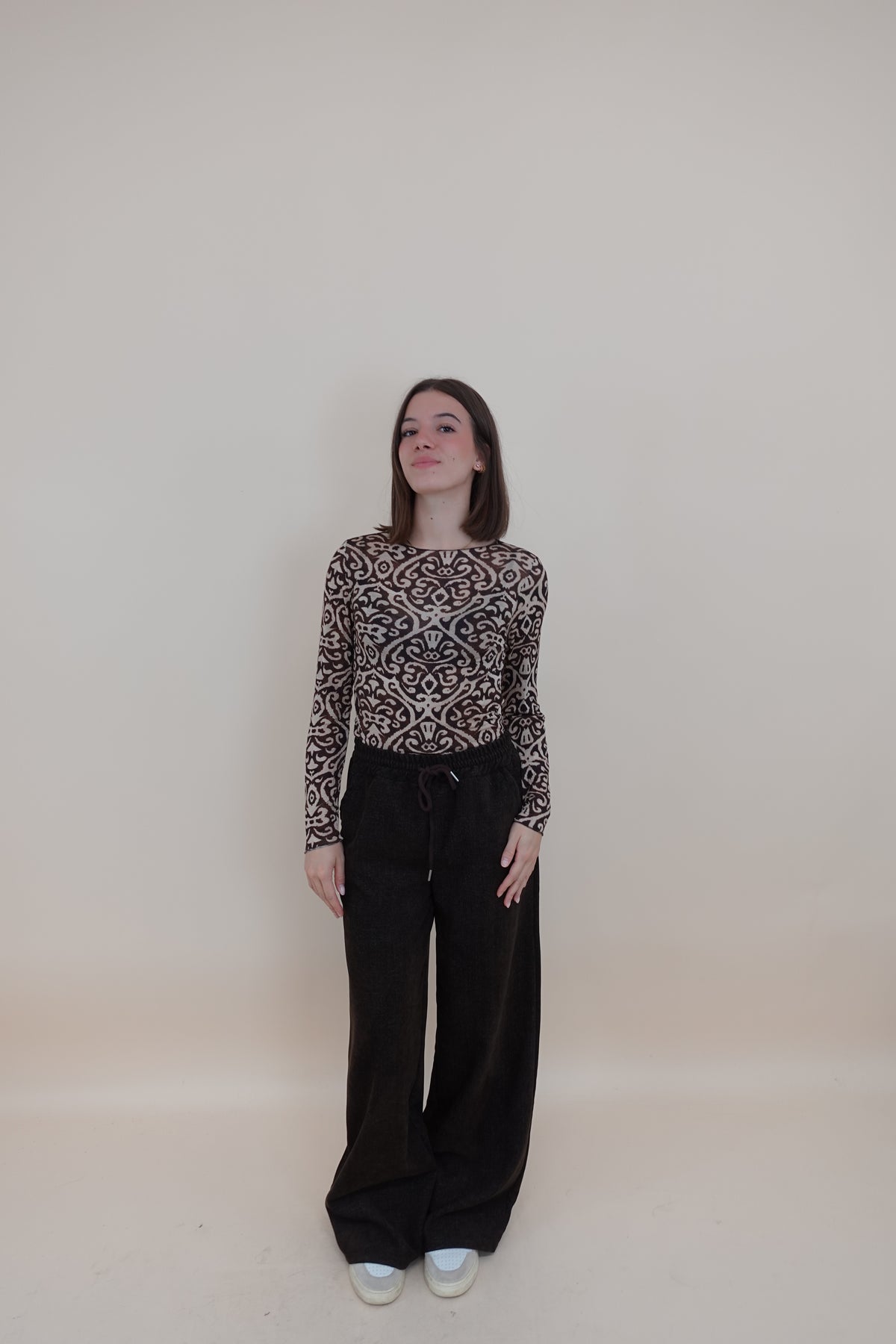 Maglia Cashmere Blend Marrone
