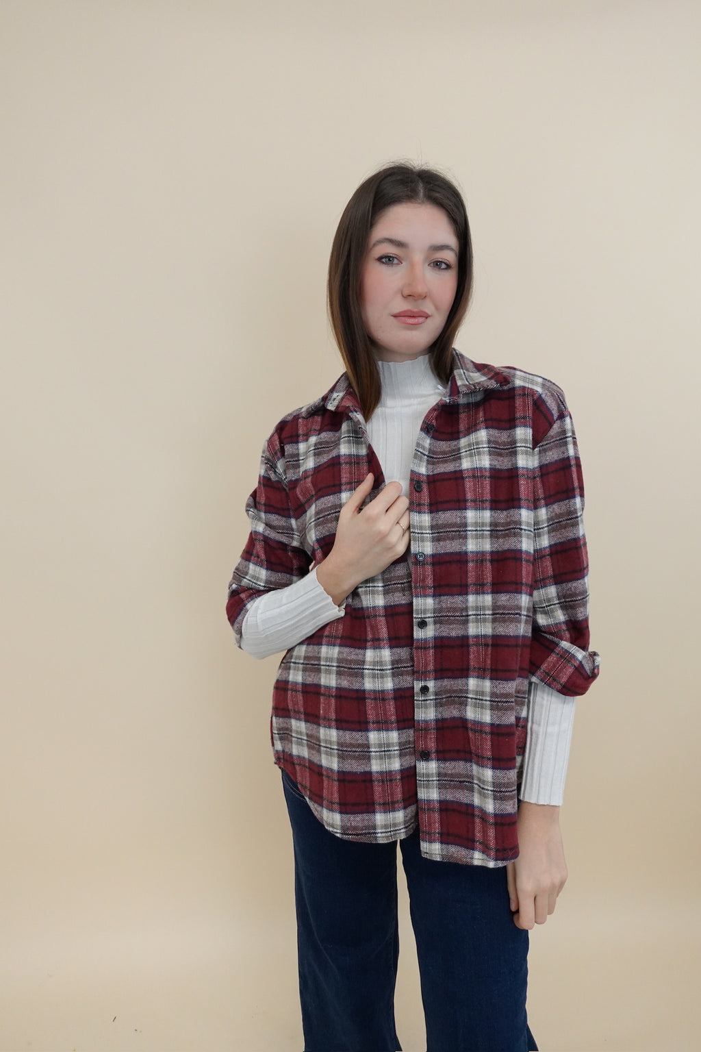 Camicia Scacchi Bordeaux