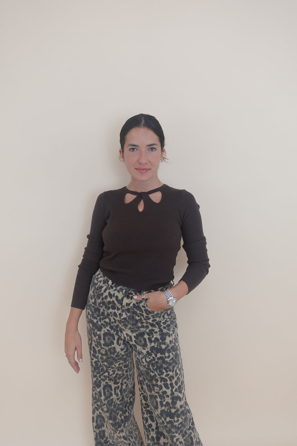 Maglioncino Cut Marrone