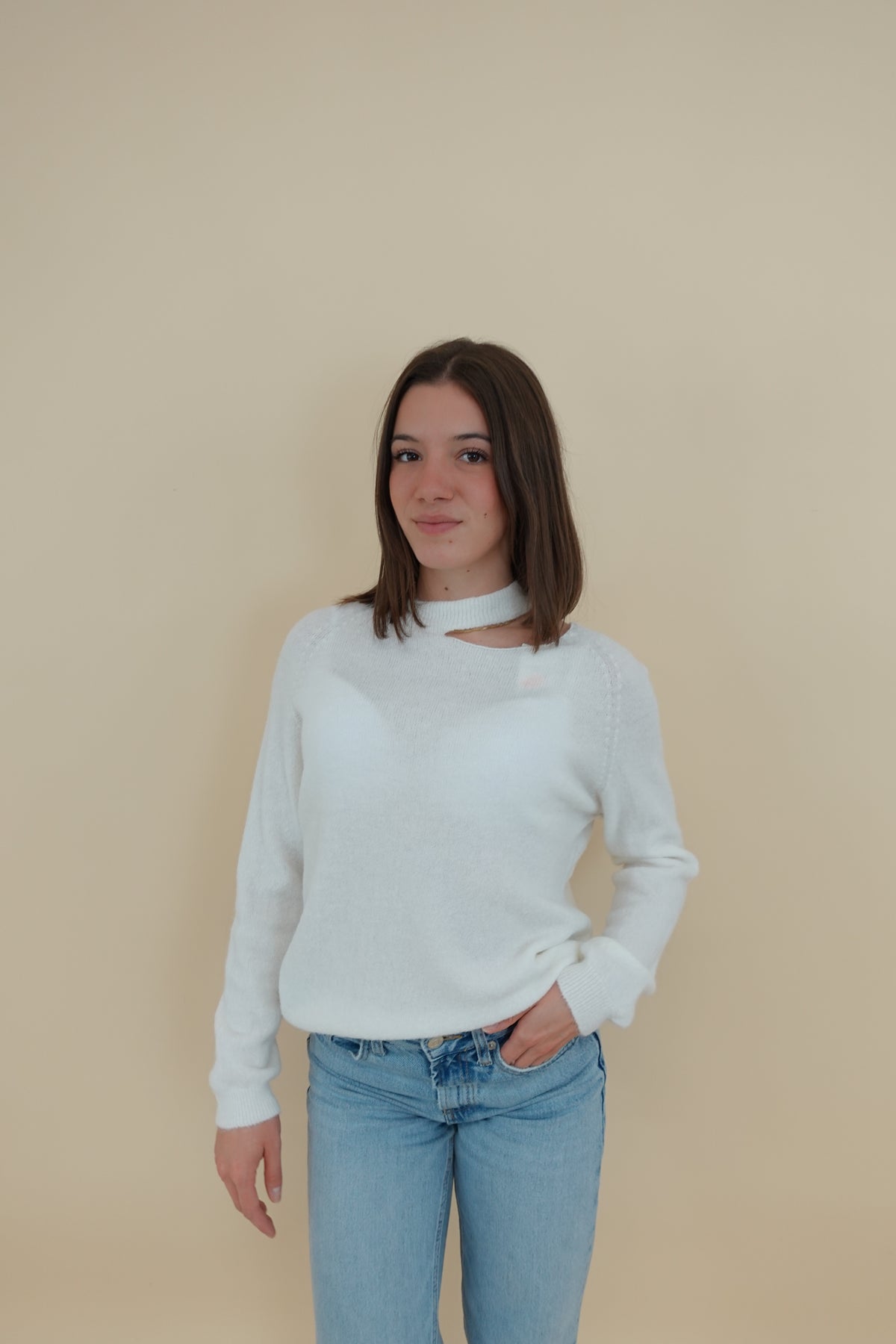 Maglione Cut Bianco Small