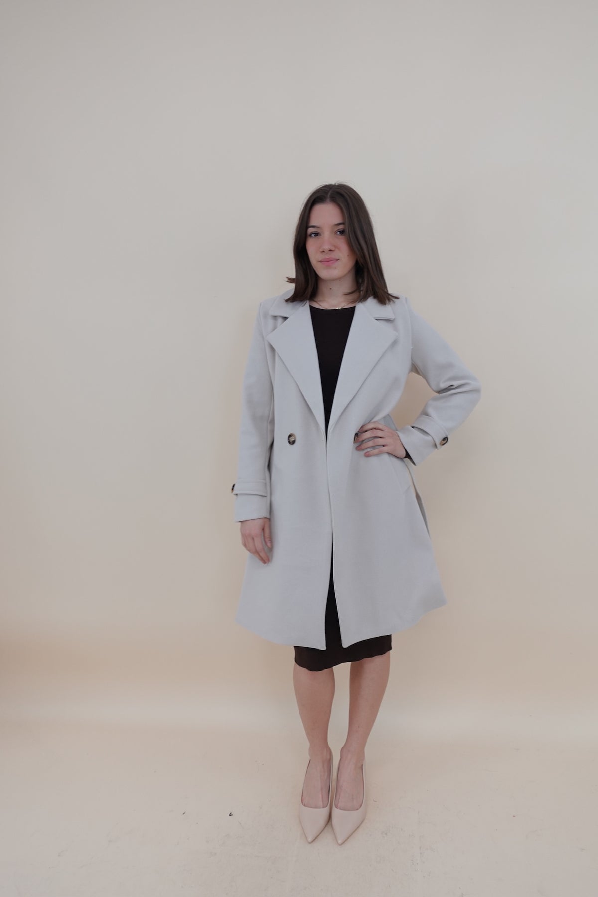 Cappotto Midi Beige