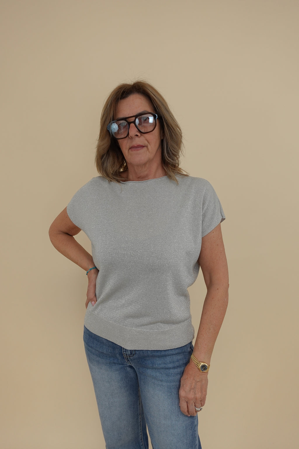Maglia Lurex Beige