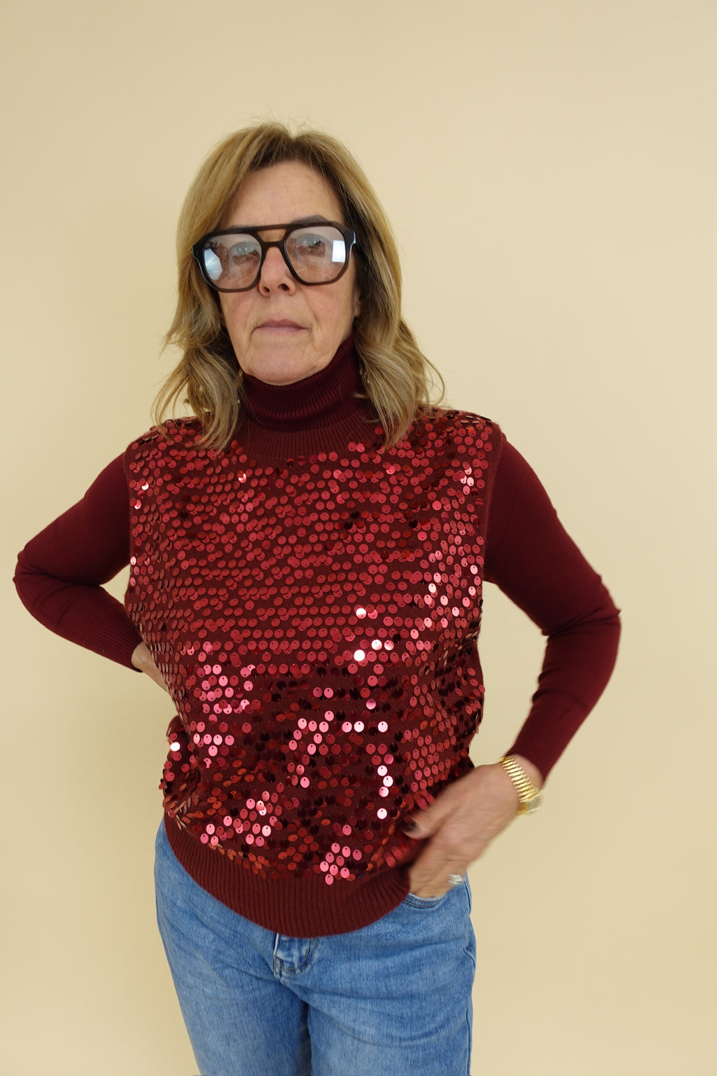 Gilet Morena Bordeaux