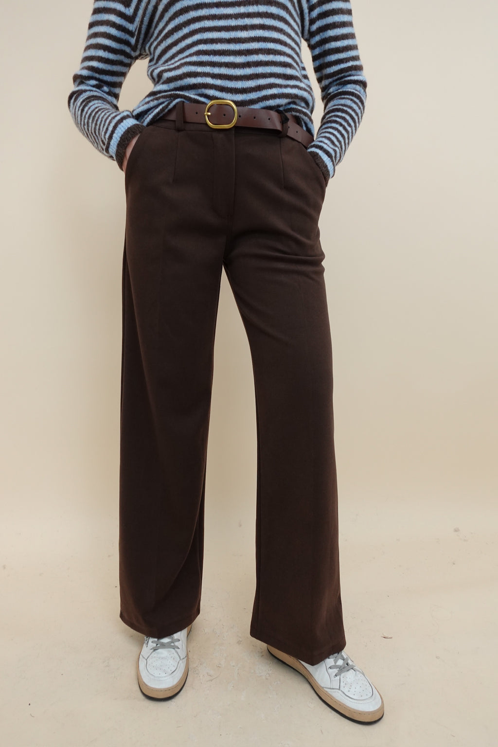 Pantalone Moda Marrone