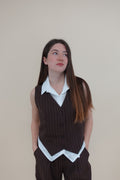 Gilet Line Marrone