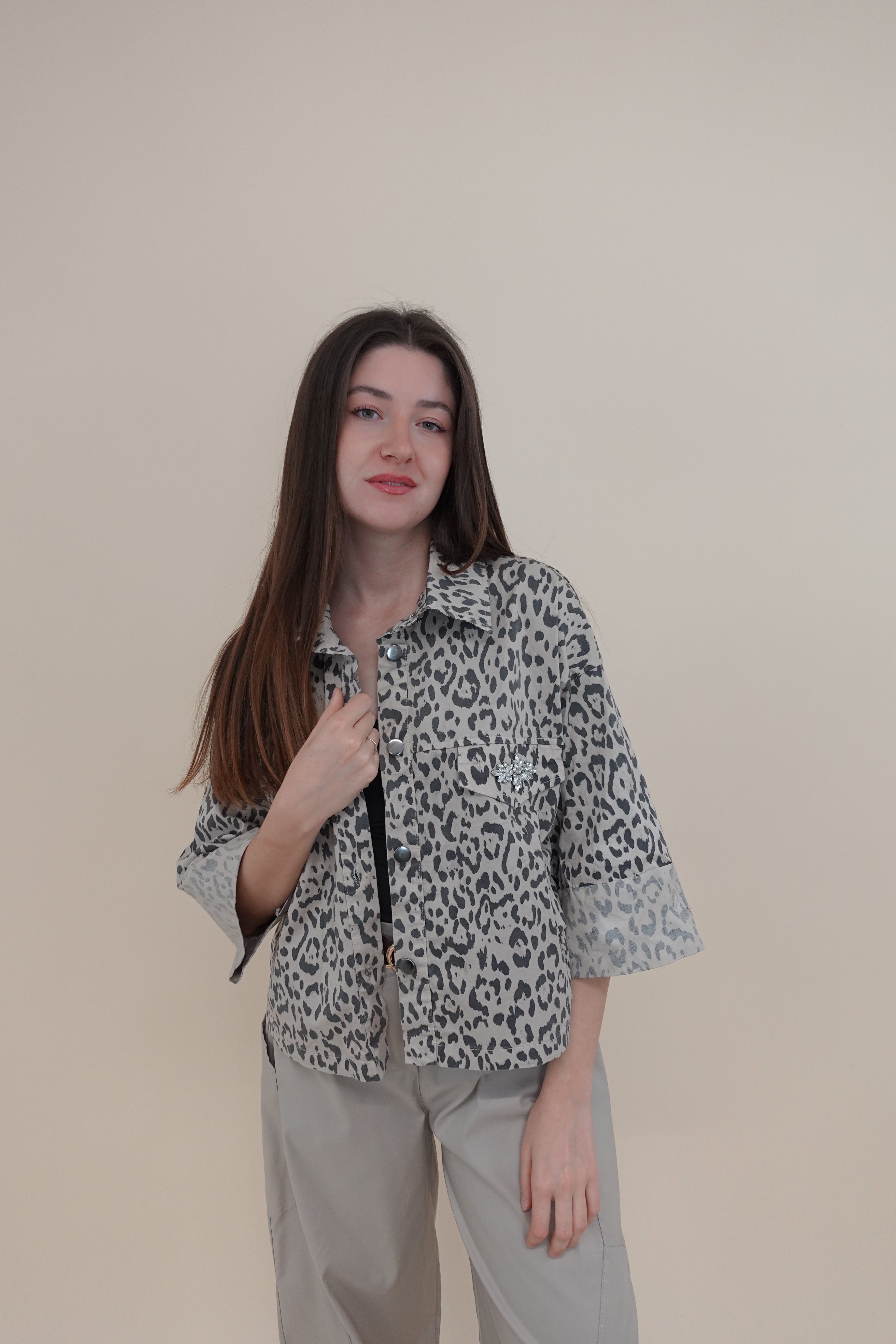 Giacca Shine Leopard