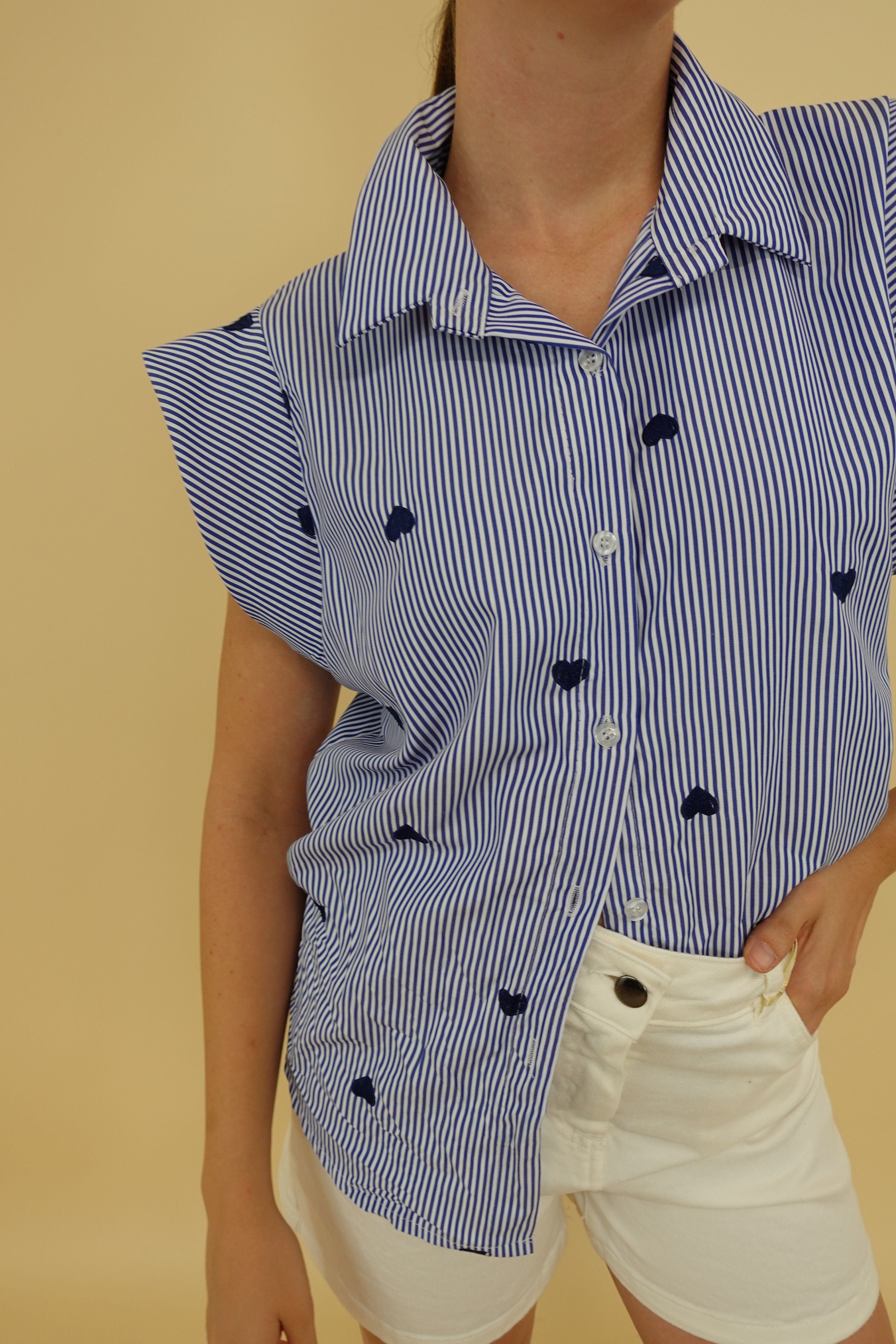 Camicia Heart Smanicata Azzurra