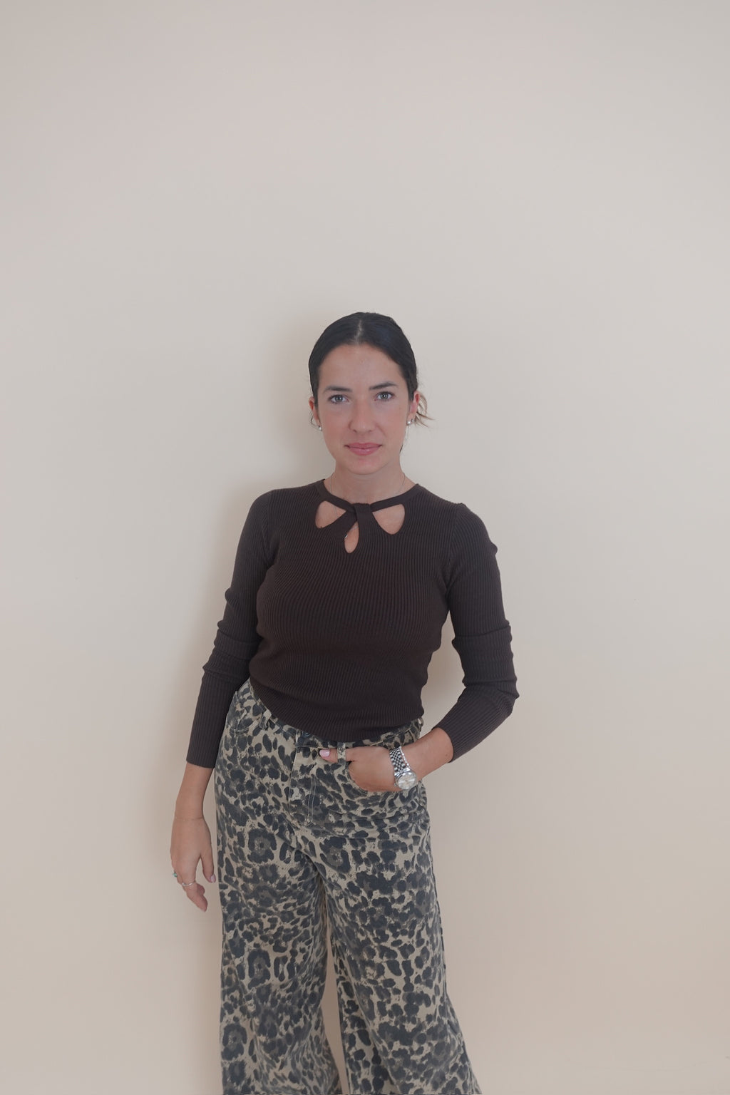 Maglioncino Cut Marrone