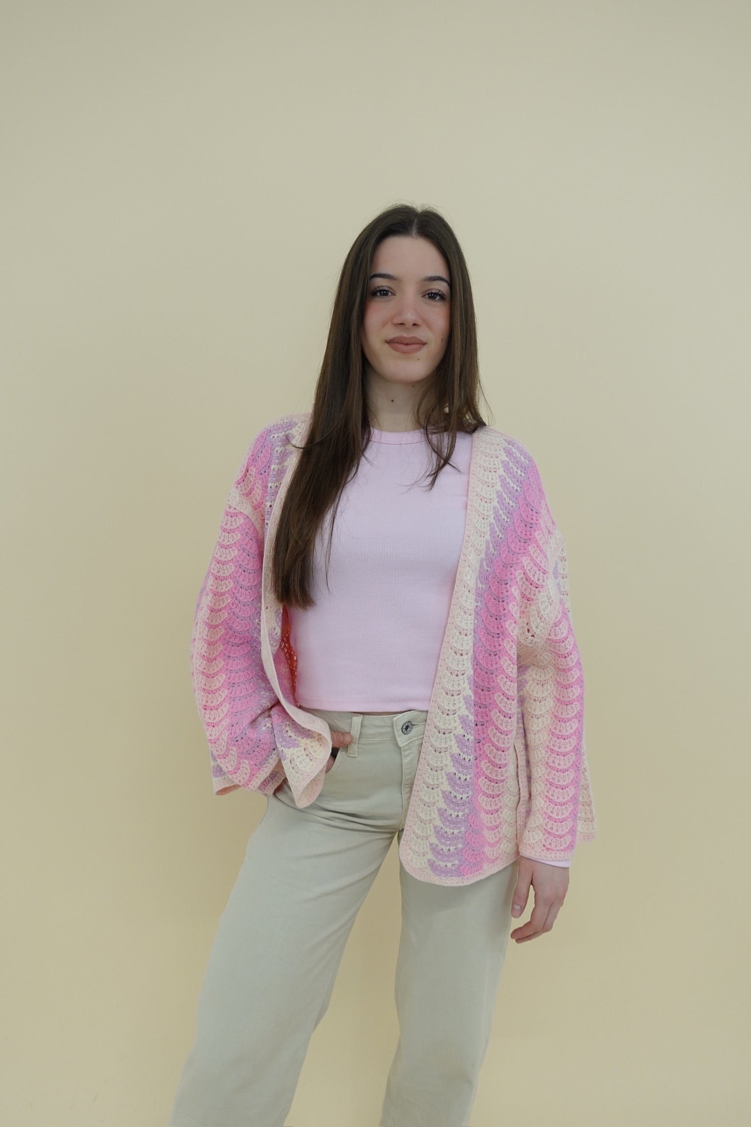 Cardigan Rainbow Rosa