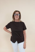 T-shirt Assimmetrica Marrone