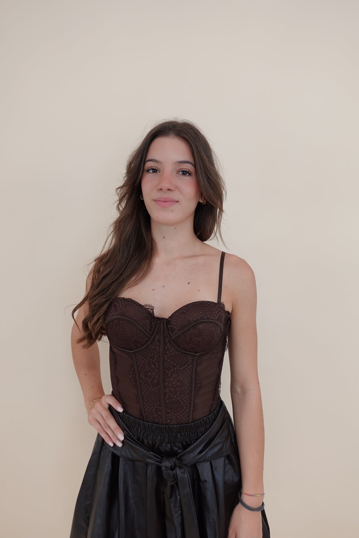 Corsetto Pizzo Marrone