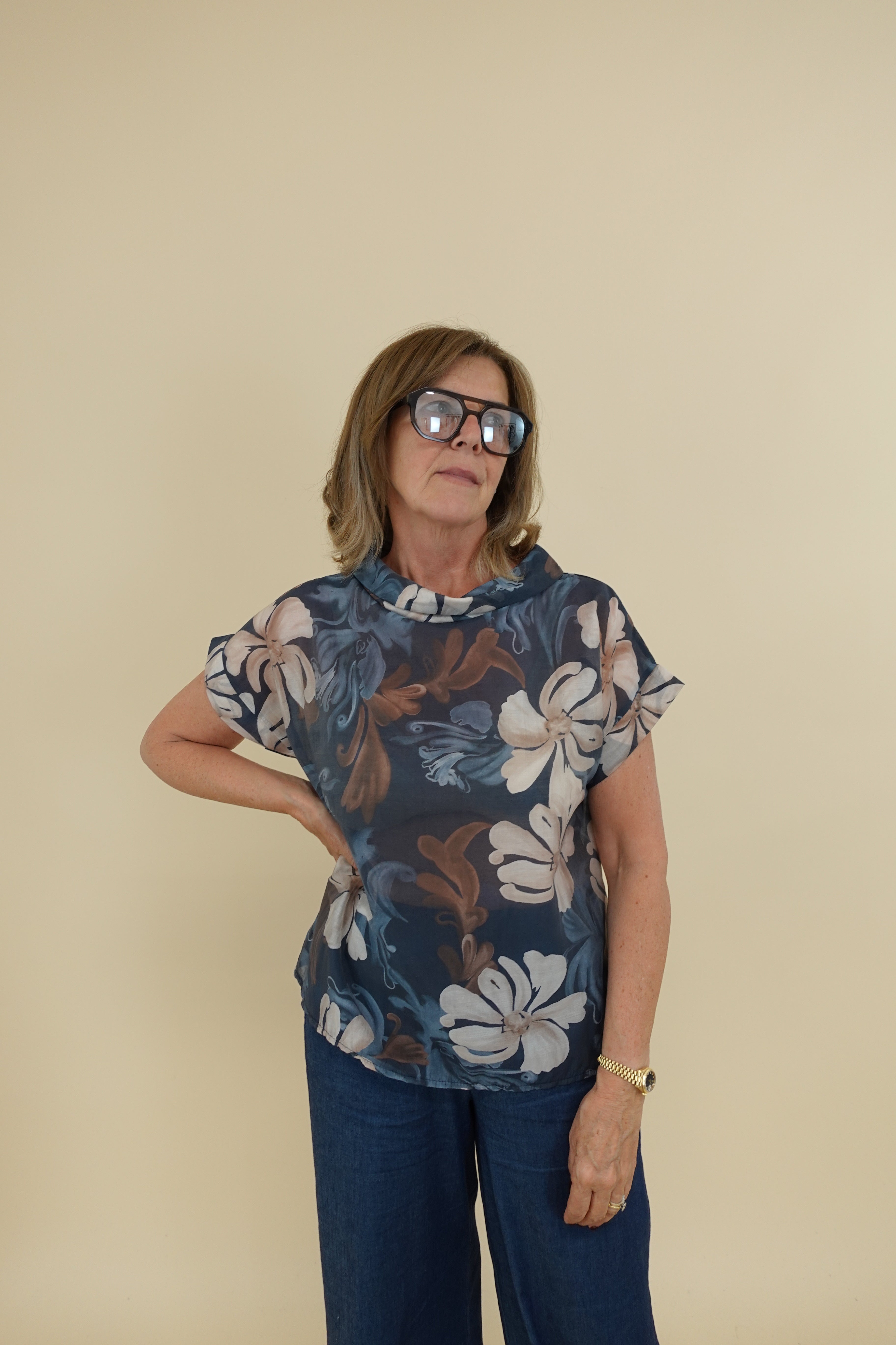 Maglia Flower Blu