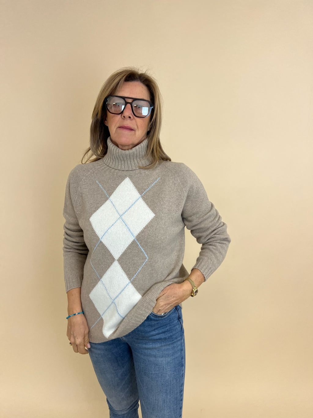 Maglione Rombi Beige