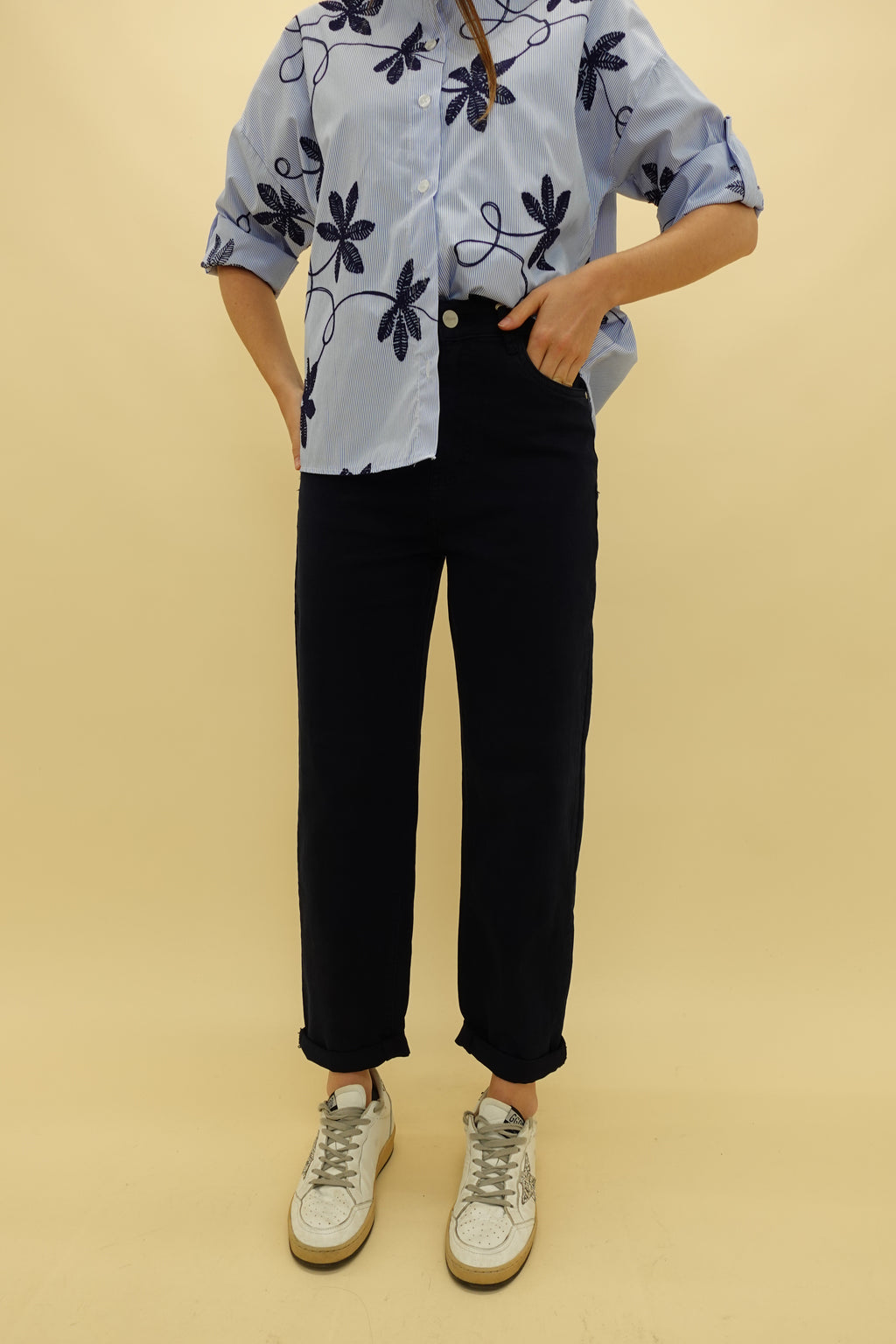 Jeans Momfit Blu