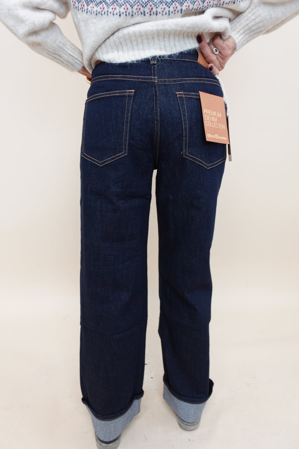 Jeans risvolto scuro