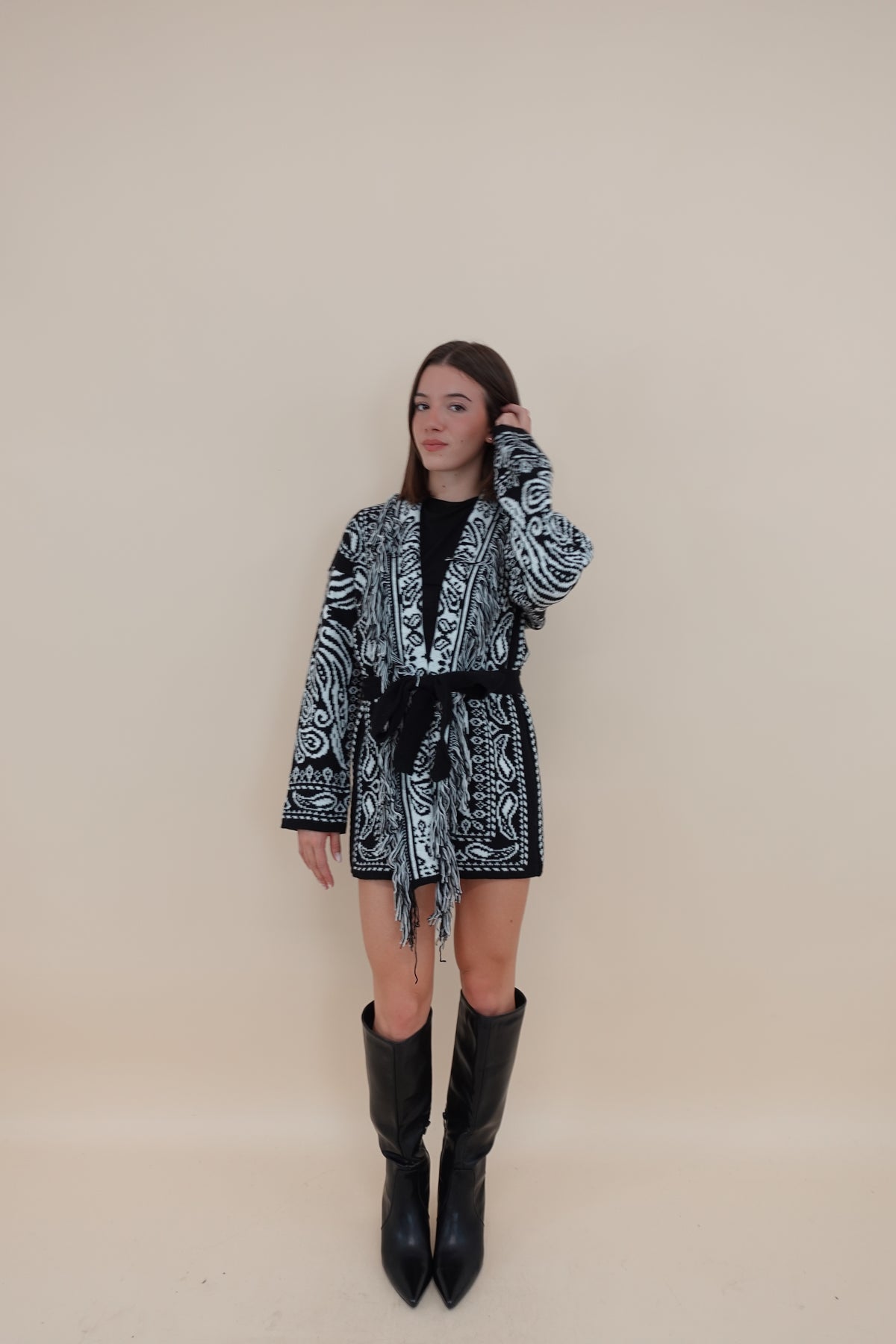 Cardigan Ortisei Long Nero