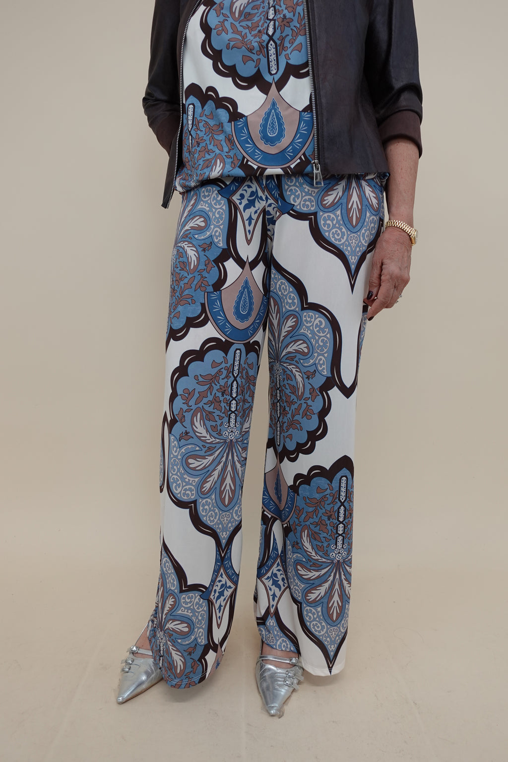 Pantalone Flowers Azzurra