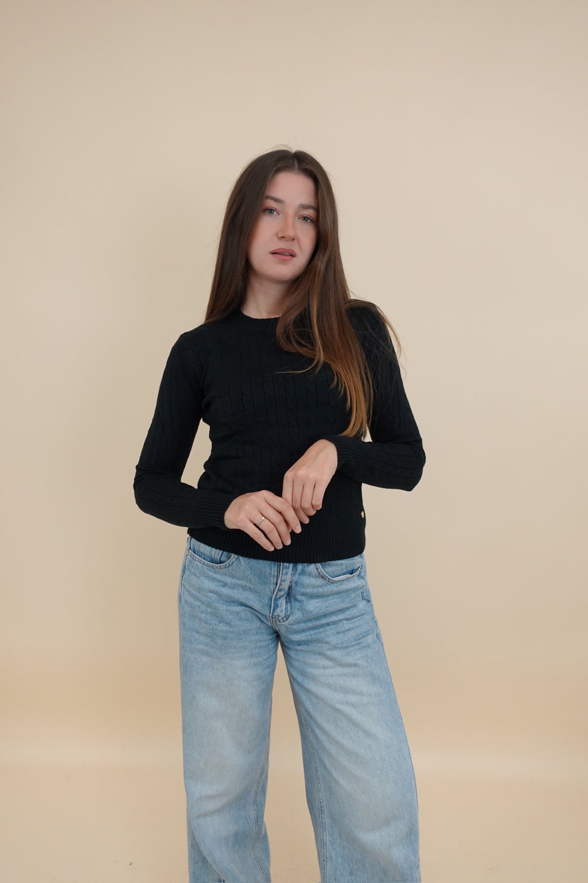 Maglioncino Treccina Nero