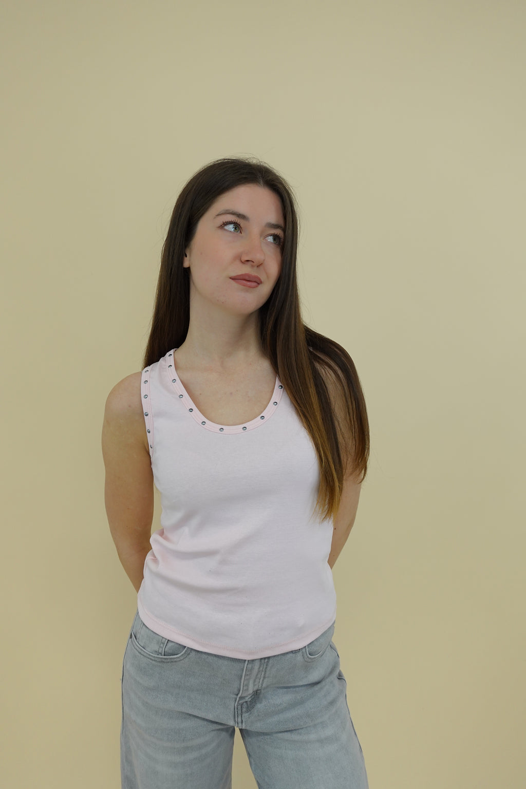 Canotta Borchie Rosa
