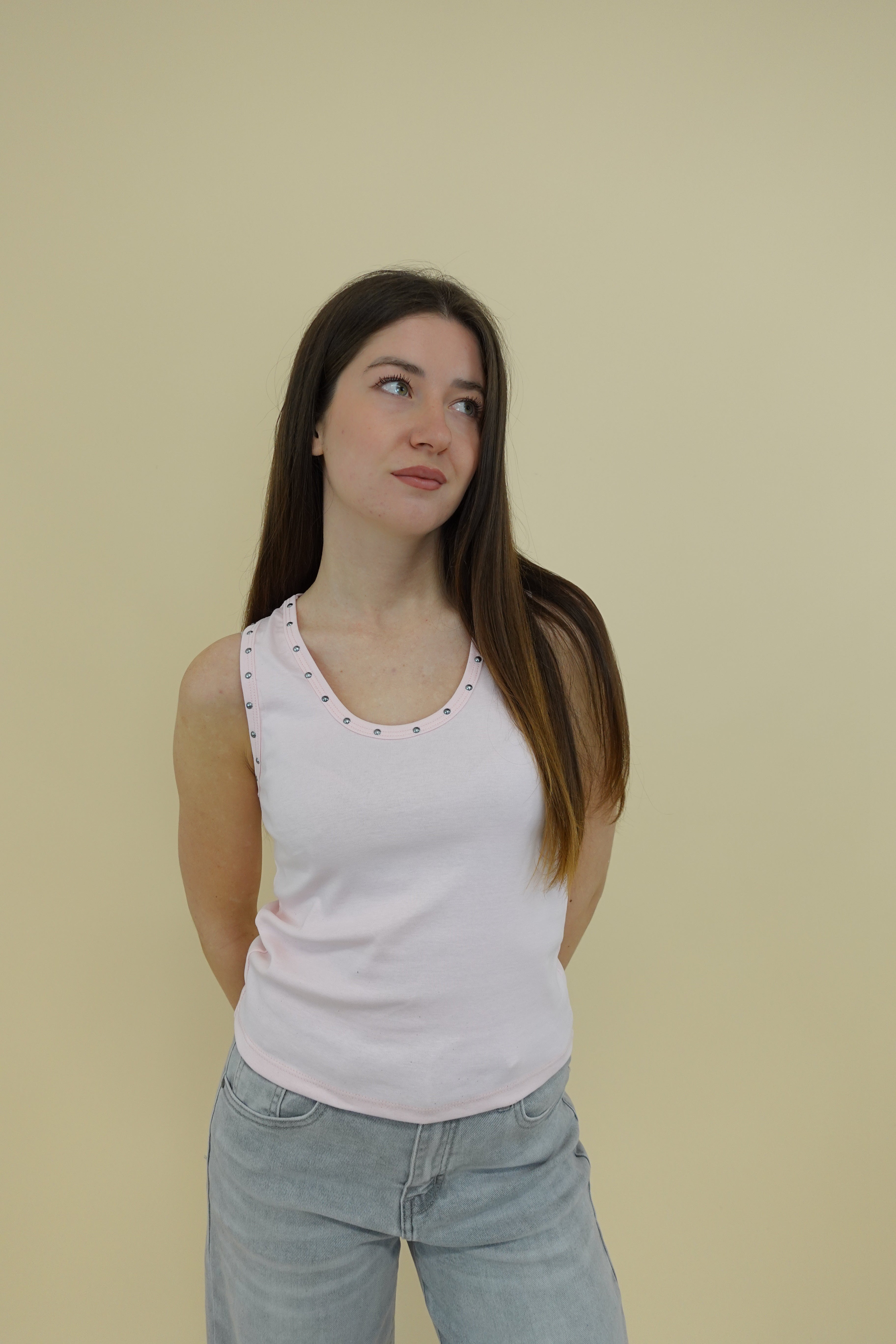 Canotta Borchie Rosa