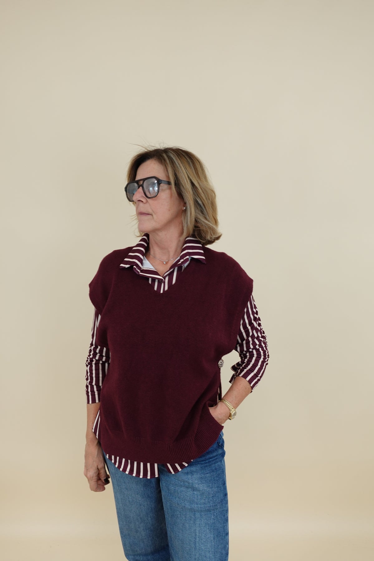 Gilet Carmen Bordeaux