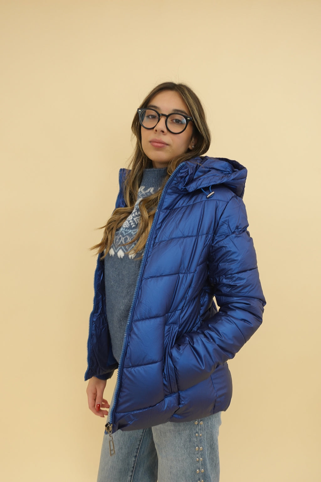 Piumino Blu Elettrico