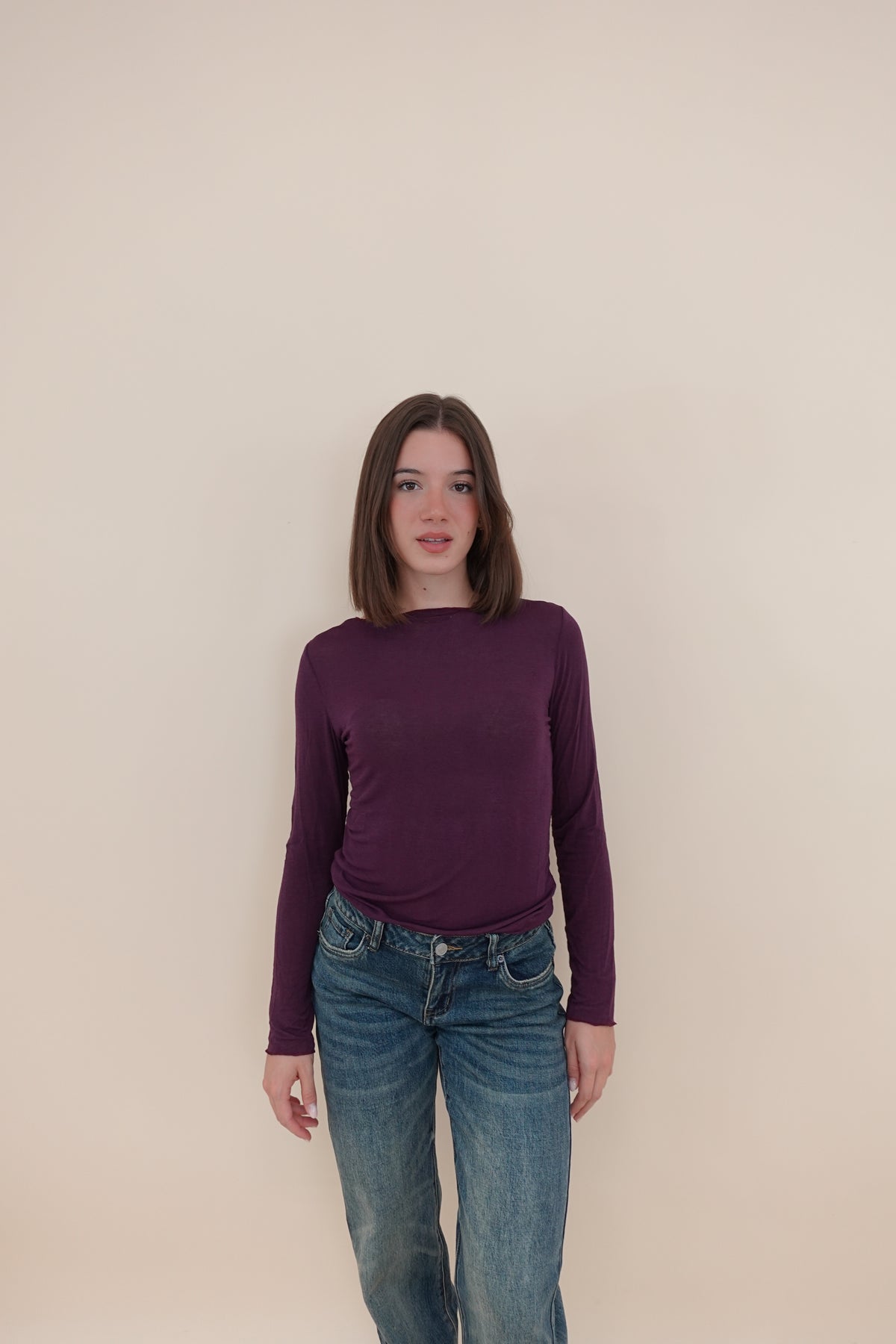 Maglia Misto Cashmere Bordeaux
