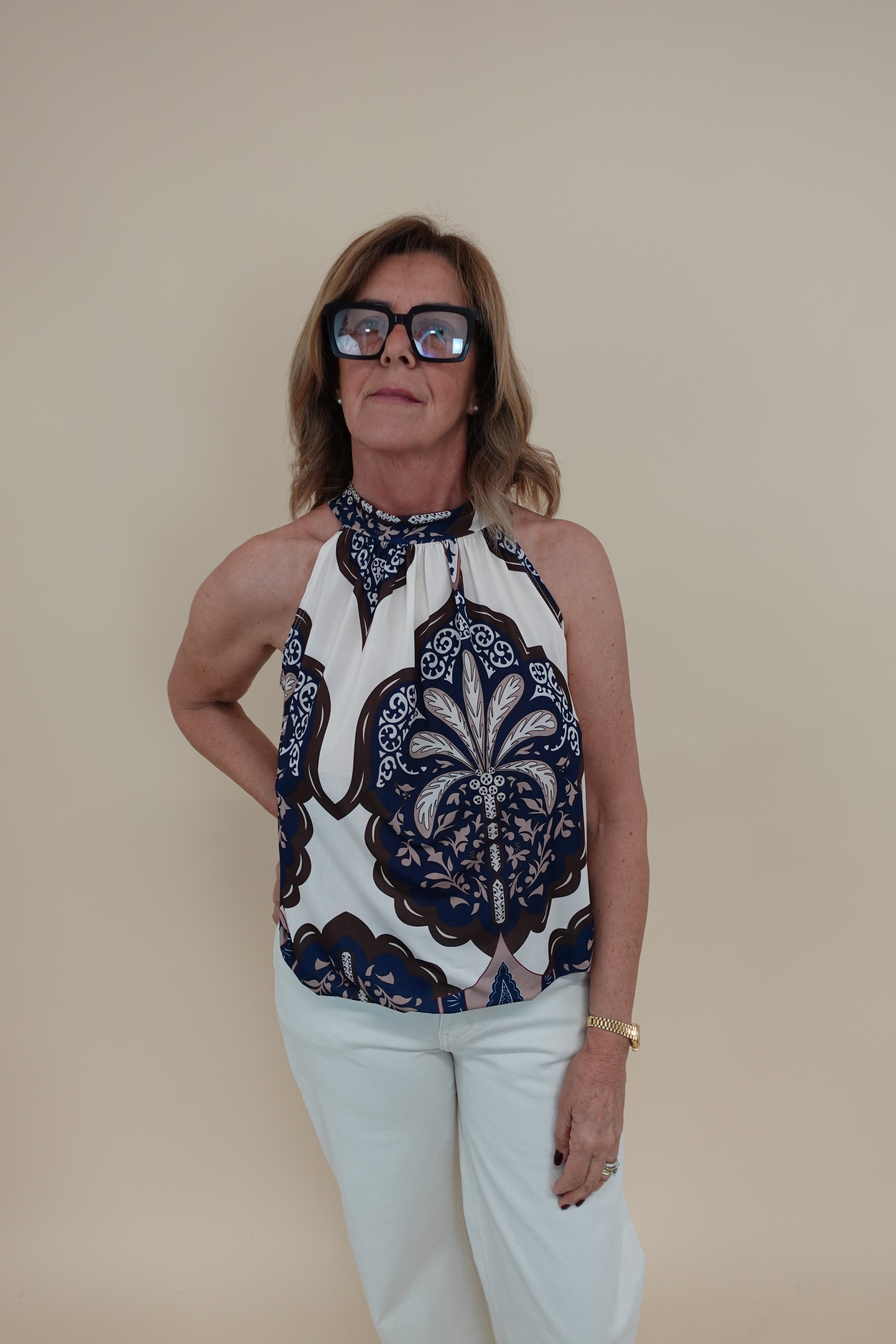 Canotta Flowers Blu