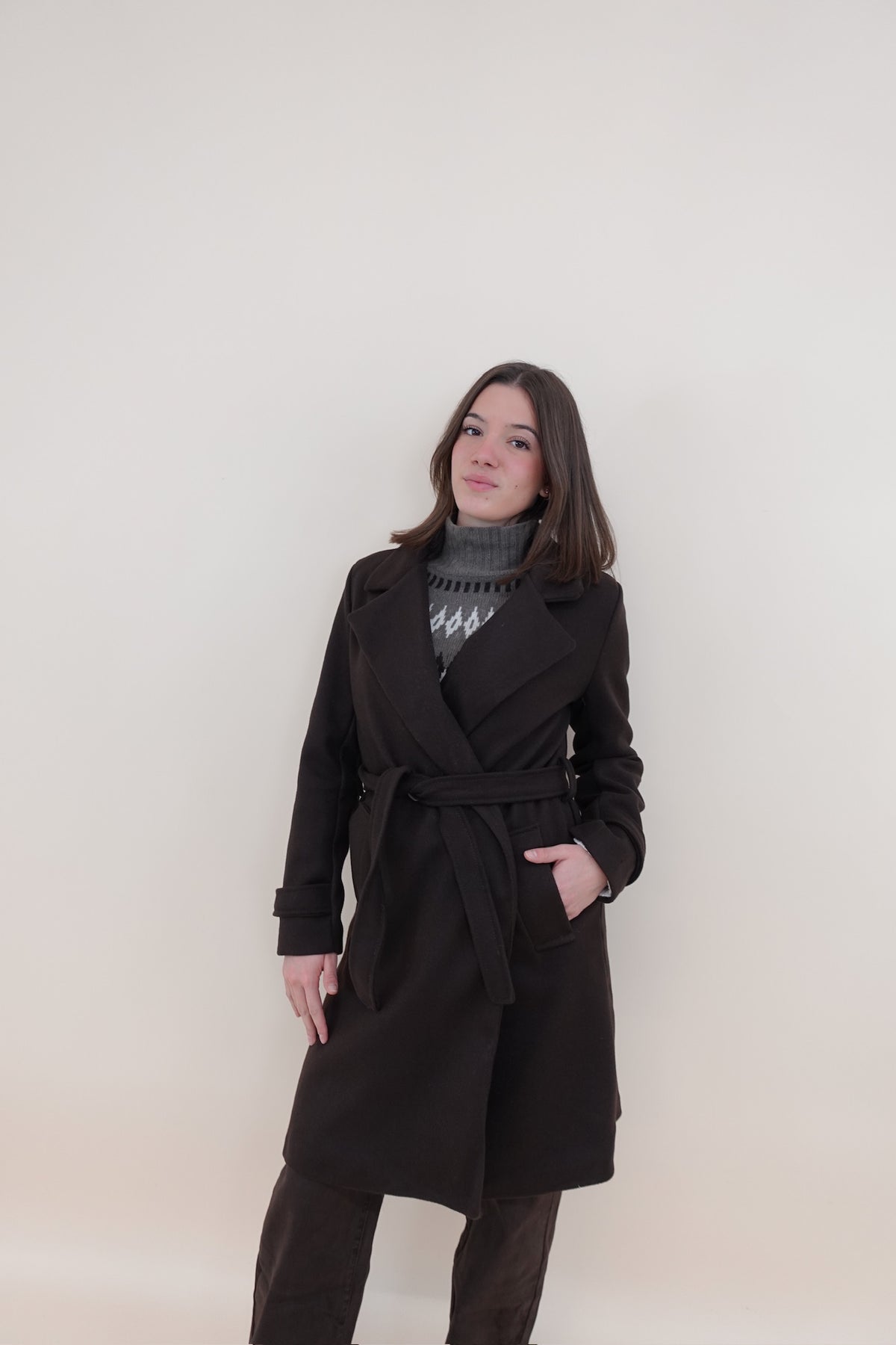 Cappotto Midi Marrone