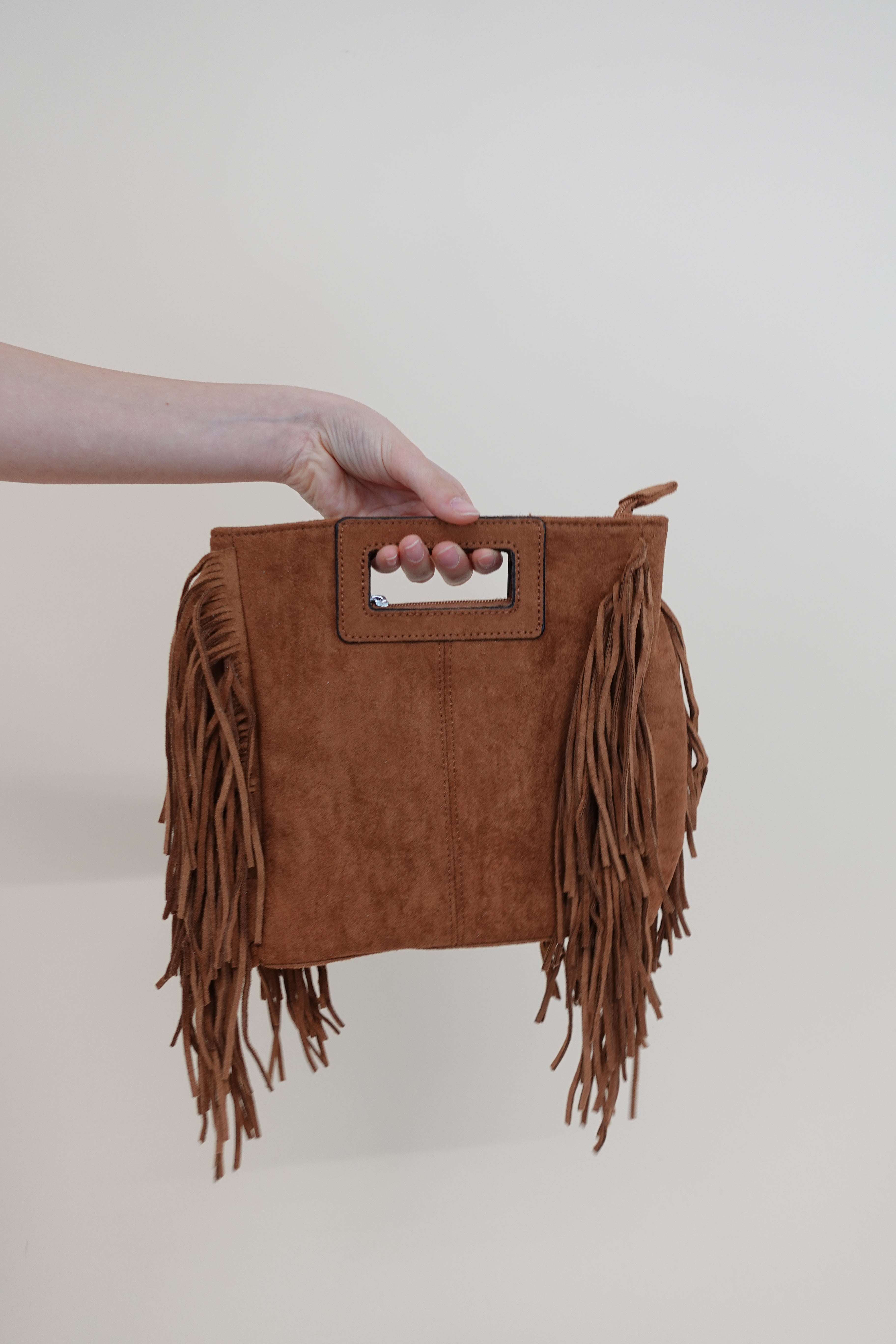 Borsa Frange Cammello