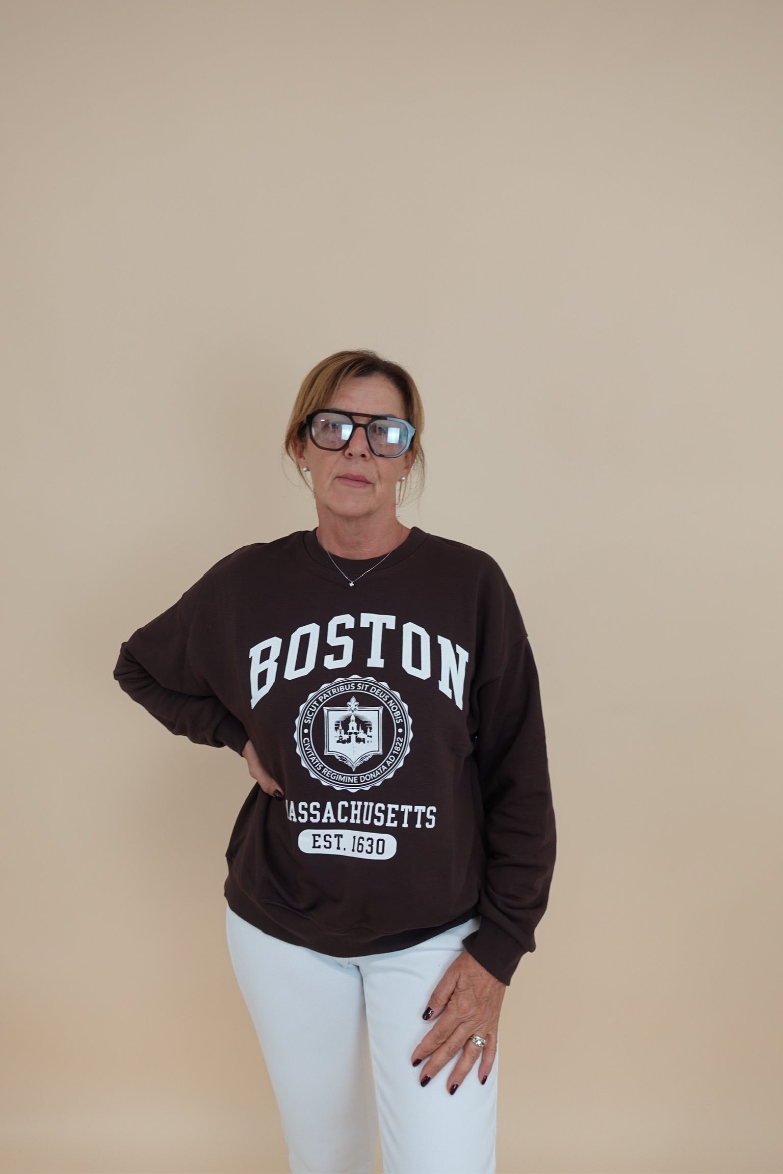 Felpa Boston Marrone