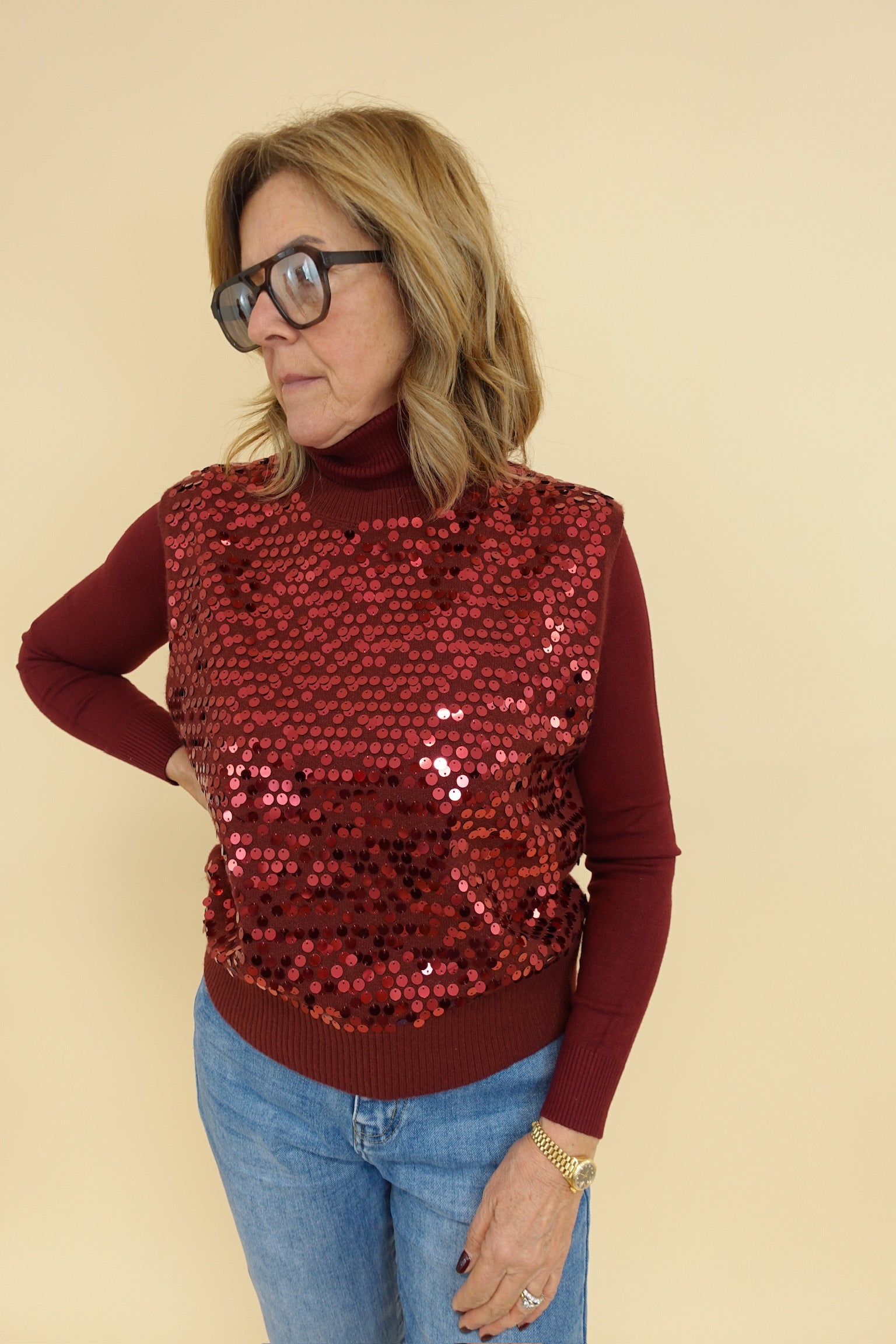 Gilet Morena Bordeaux