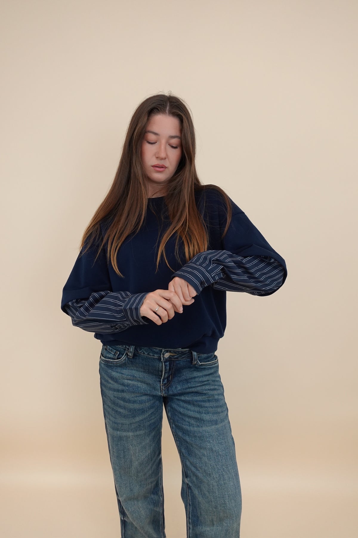 Felpa Camicia Blu