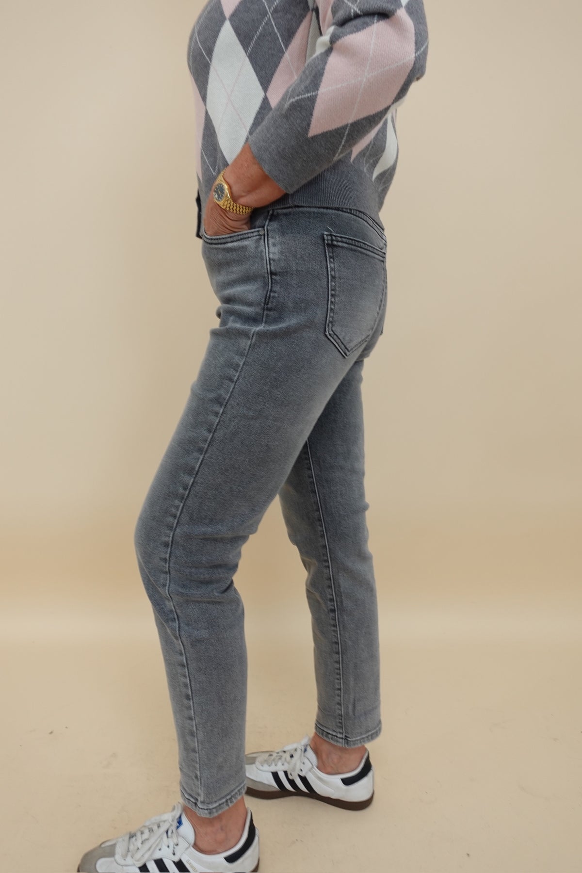 Jeans Momfit Grigio