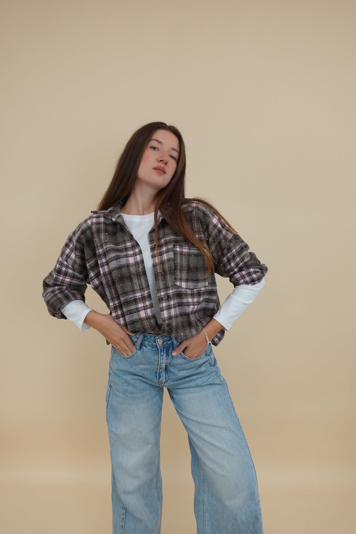 Camicia Scacchi Rosa