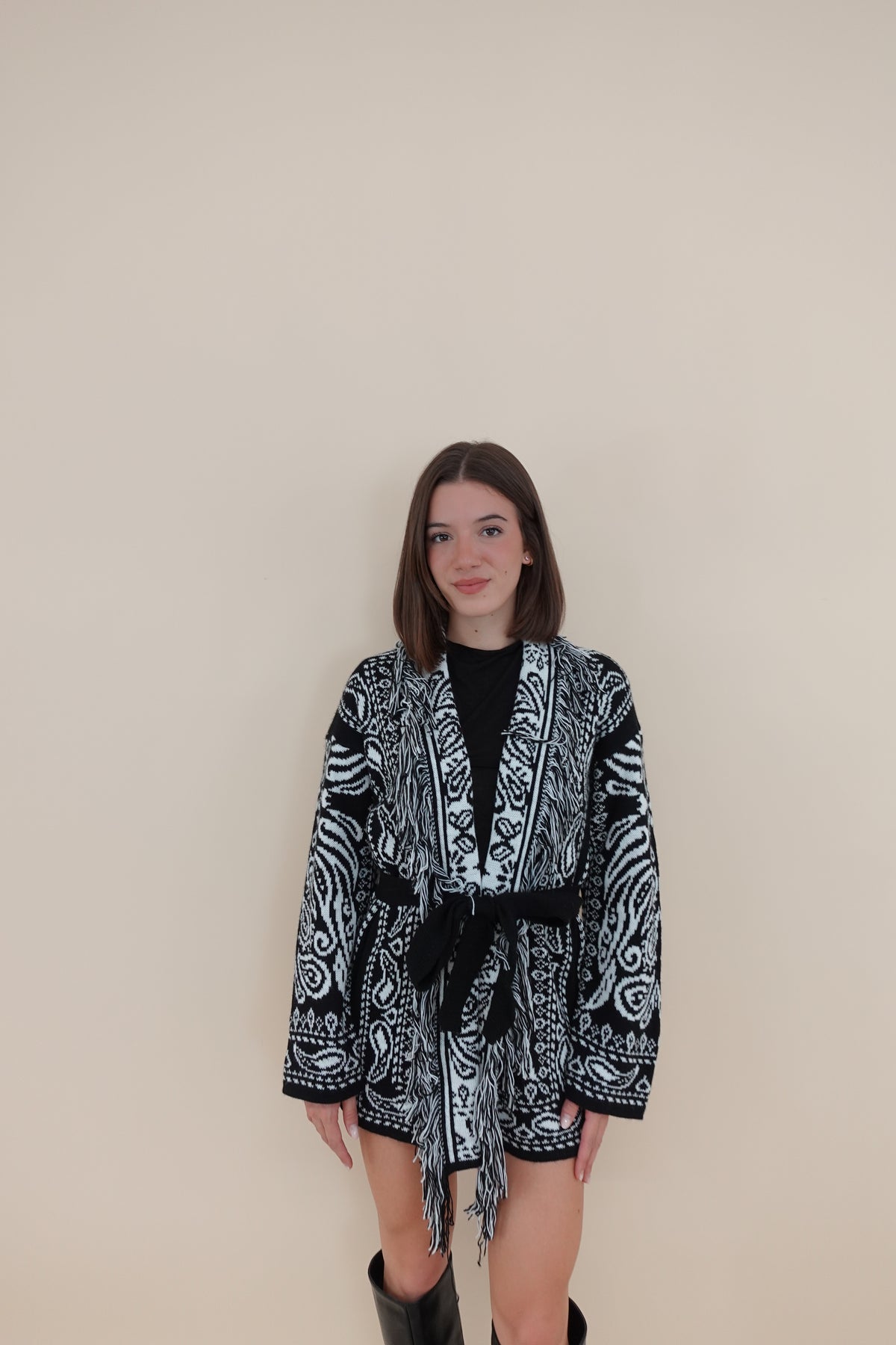 Cardigan Ortisei Long Nero