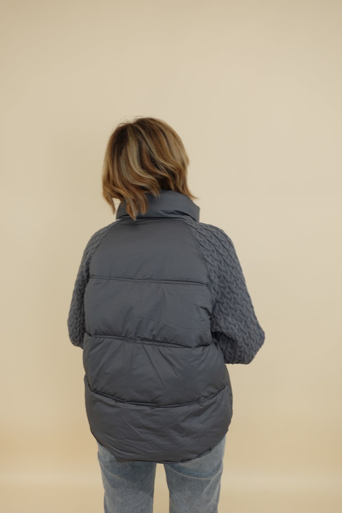 Piumino Treccia Grigio