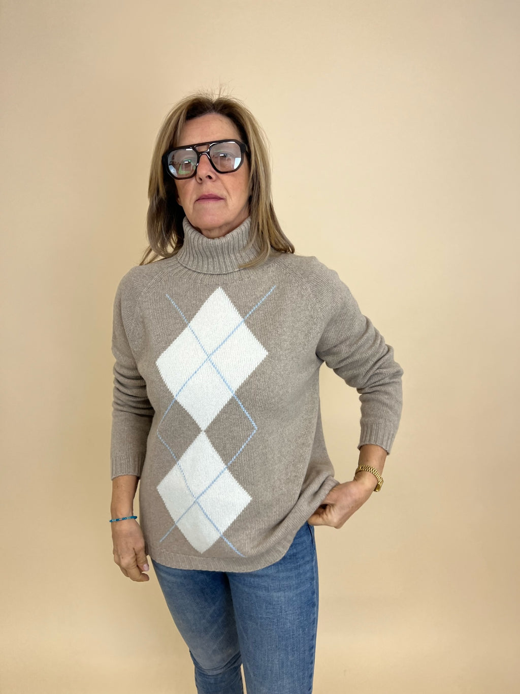 Maglione Rombi Beige