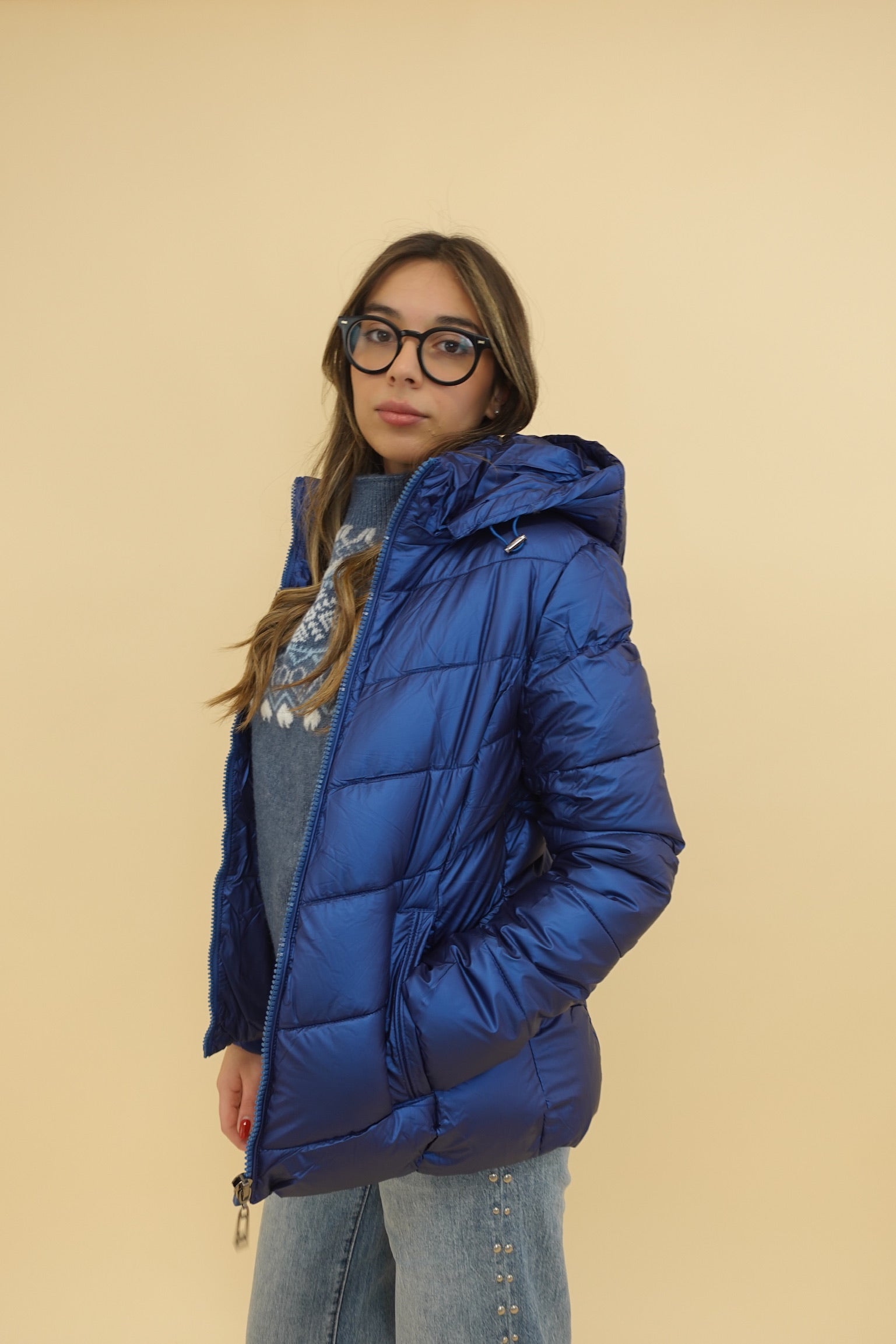 Piumino Blu Elettrico