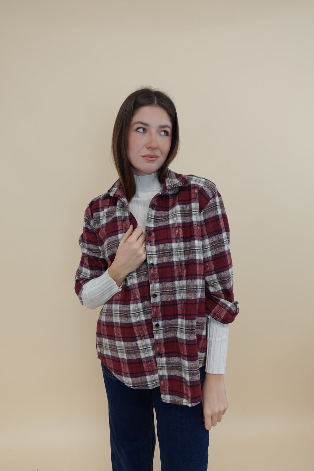 Camicia Scacchi Bordeaux